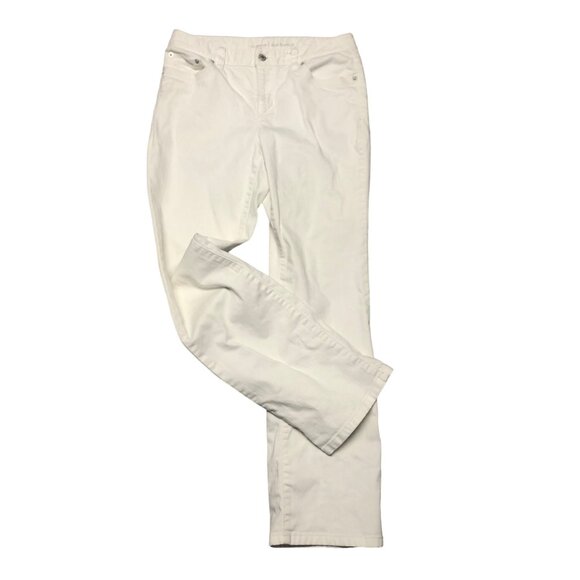 Liz Claiborne White Jeans Womens Size 10 Slim Bootcut Stitched Pockets Pants - Picture 3 of 7